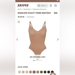 Skims Seamless Sculpt Thong Bodysuit-Sienna L/XL